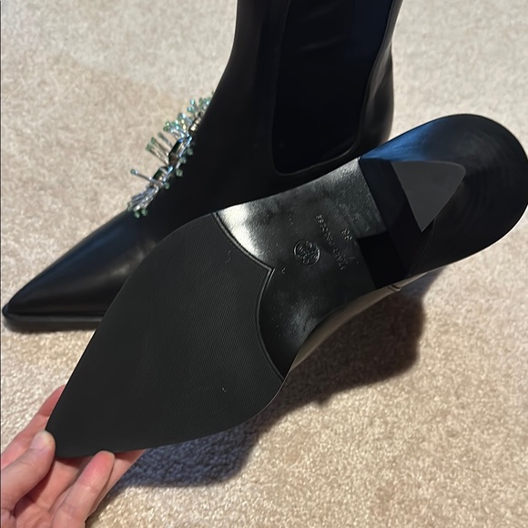 Black Embellished Ankle Boots - Picture 2 of 6